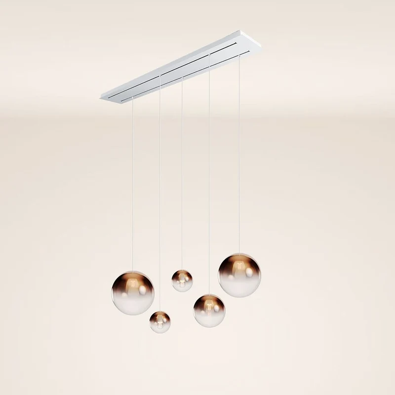 s.luce Orb 5-flammige Esstischlampe 2-reihig 160cm