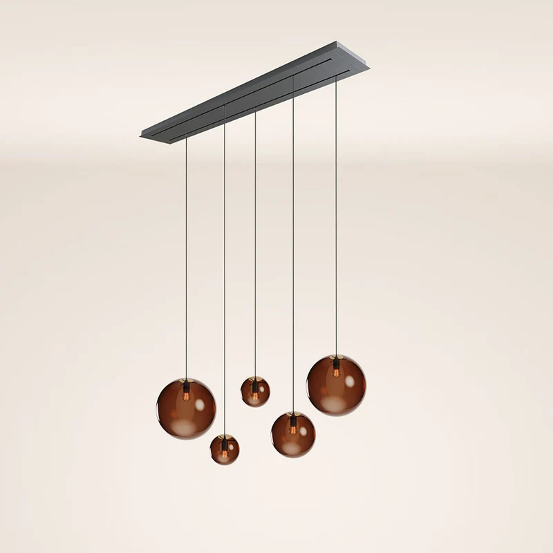 s.luce Orb 5-flammige Esstischlampe 2-reihig 160cm