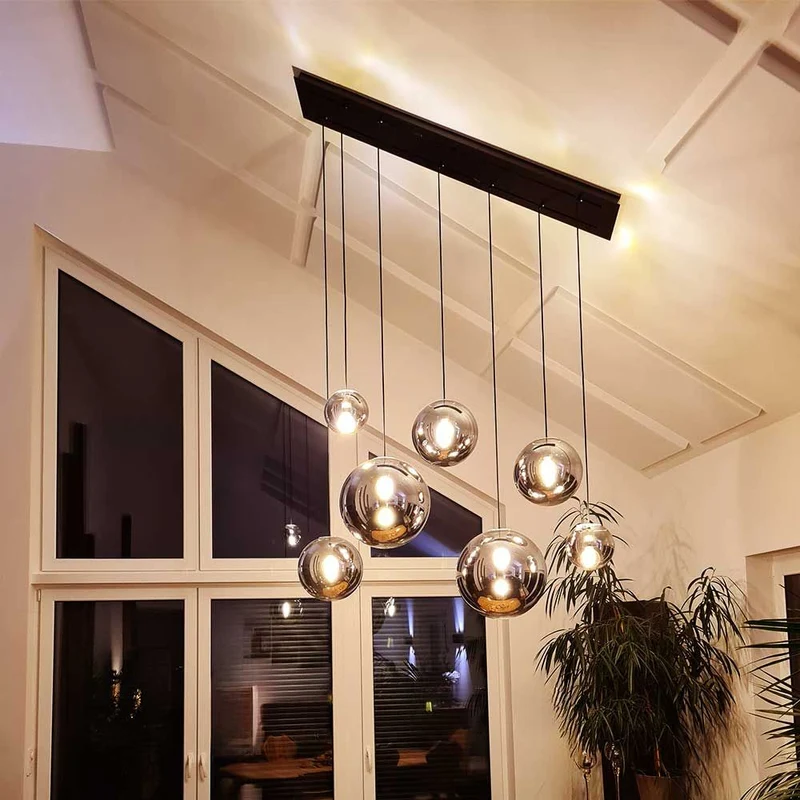 s.luce Orb 5-flammige Esstischlampe 2-reihig 160cm