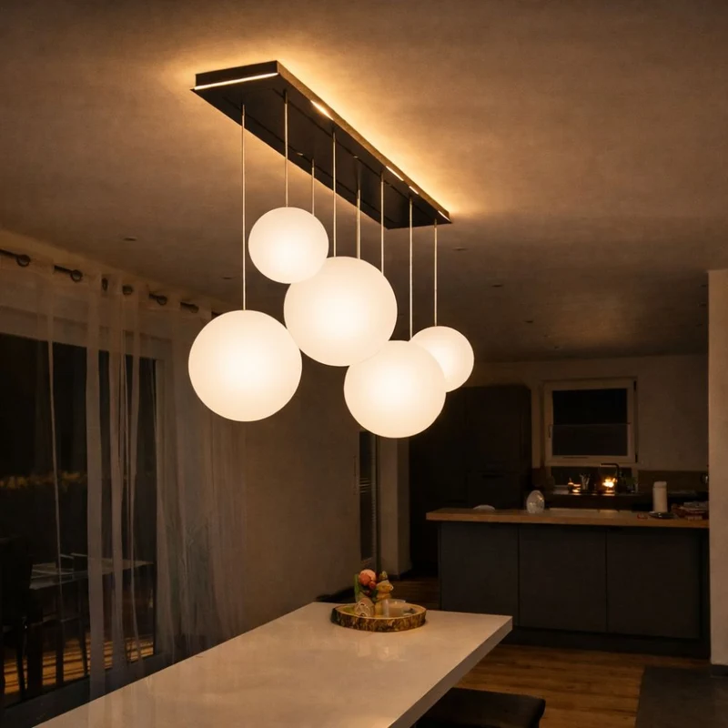 s.luce Orb Esstisch-Hängeleuchte 5-flammig 160cm