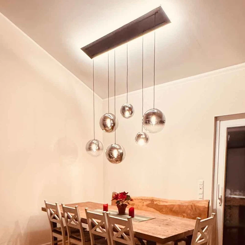 s.luce Orb Esstisch-Hängeleuchte 5-flammig 160cm