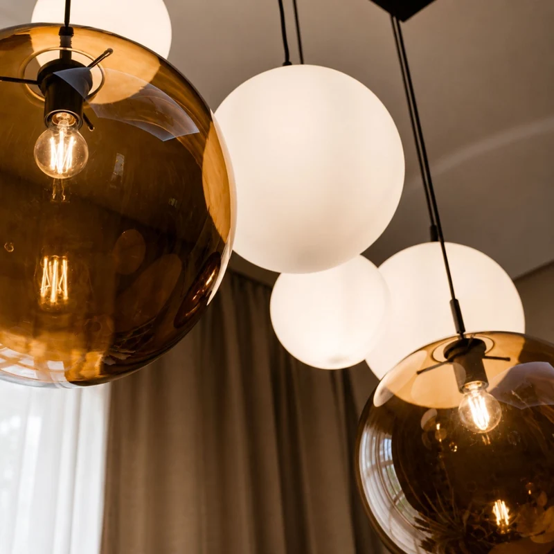s.luce Orb Esstisch-Hängelampe 3-flammig 120cm Ø 20/30/40