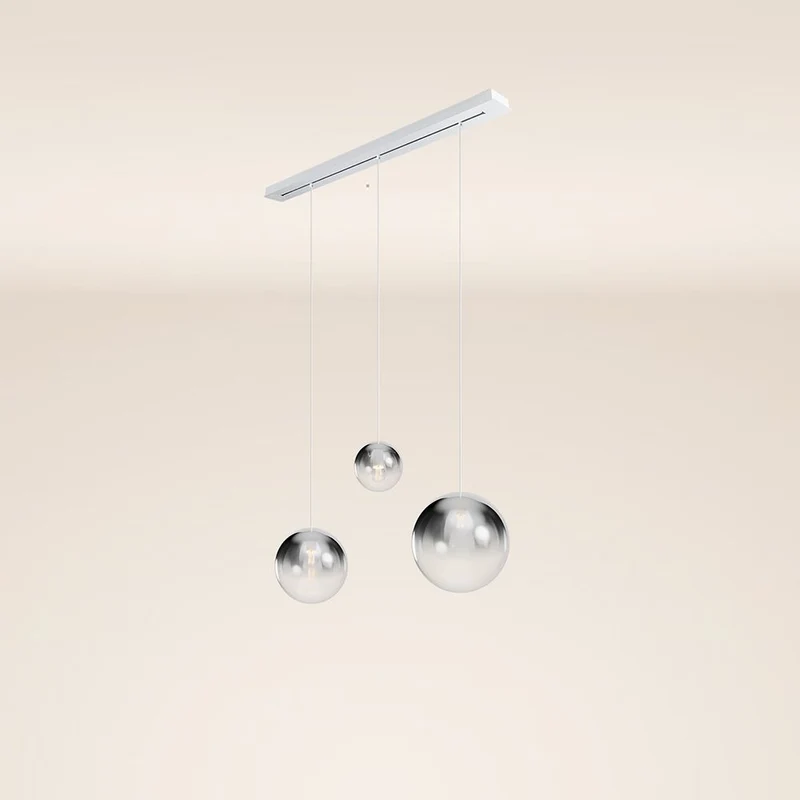s.luce Orb Esstisch-Hängelampe 3-flammig 120cm Ø 20/30/40