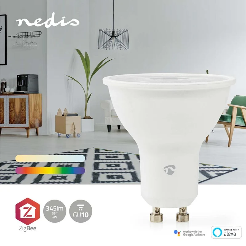 Smart Ground Spot GU10 rund | Rhodes | Edelstahl | IP66 | Zigbee | HUE-kompatibel | Mehrfarbig