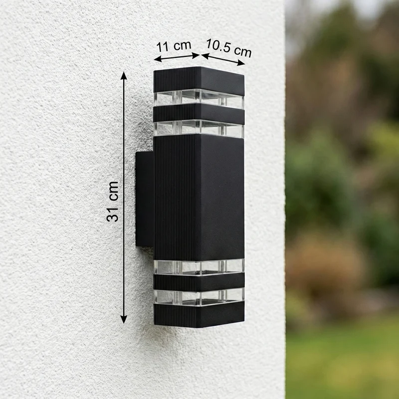 Wandleuchte | Nach oben und unten schwenkbar | Schutzart IP65 | Schwarz | 2x GU10 | Malibu
