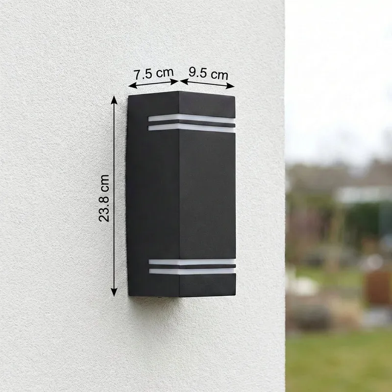 Wandleuchte | Nach oben und unten schwenkbar | Schutzart IP65 | Schwarz | 2x GU10 | Tobago