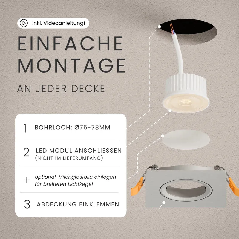 Einbaustrahler TEO, ohne Leuchtmittel - 3 Stück