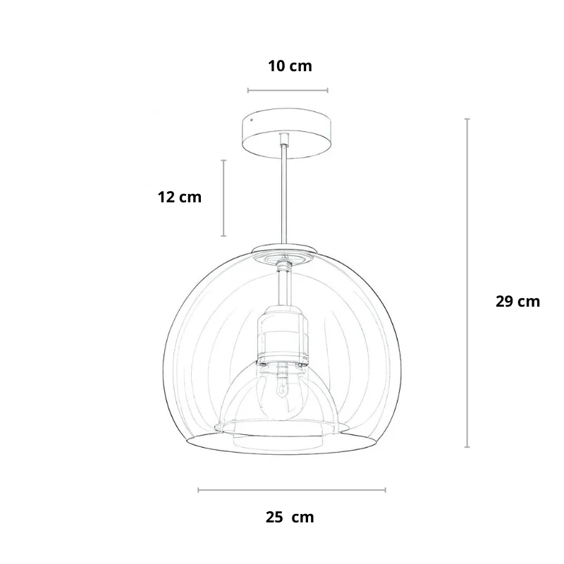 Deckenleuchte Glas, Industrial, Gold und Schwarz | Vitrum
