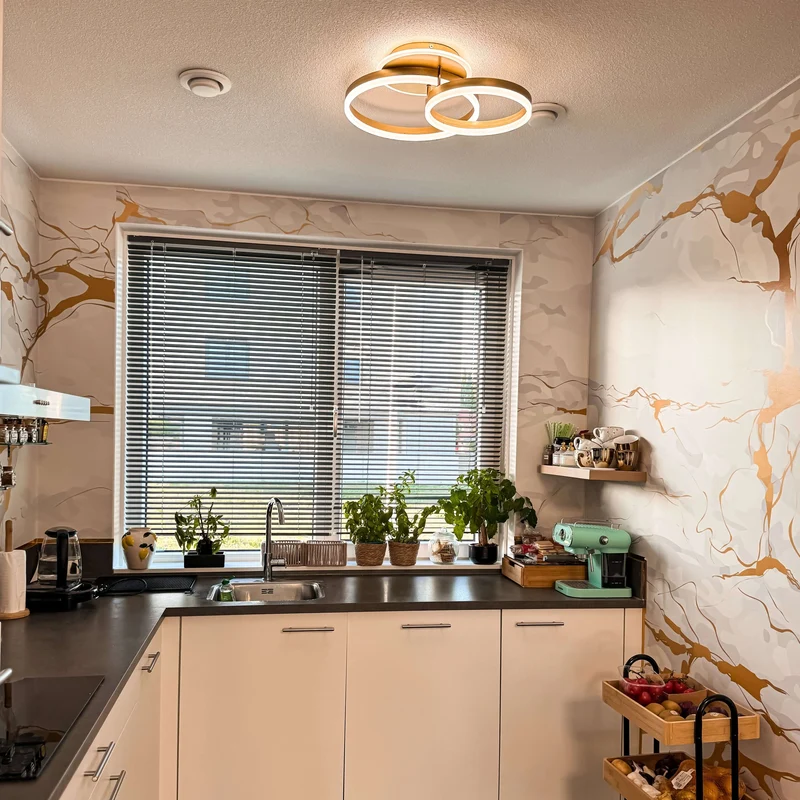 Moderne Deckenleuchte gold, 2- oder 3-teilig | Solara