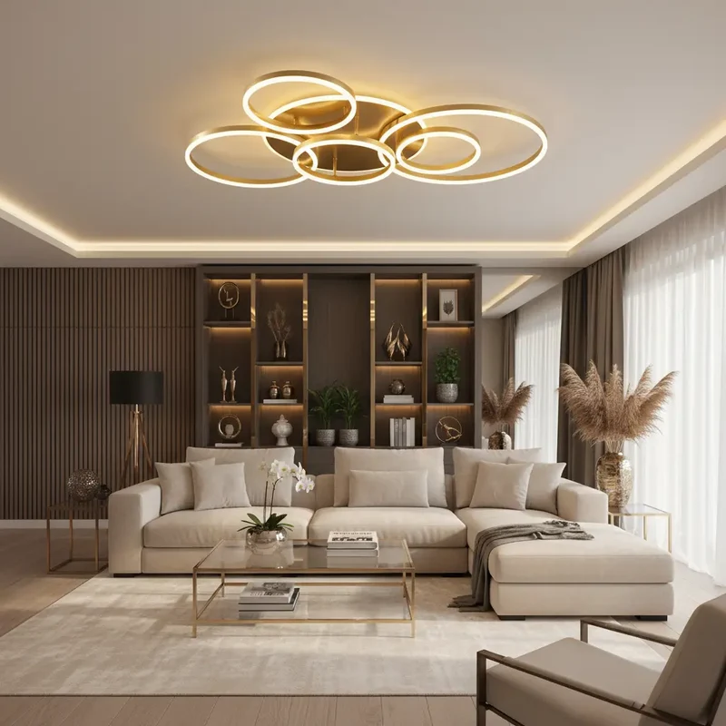 Moderne Deckenleuchte gold, 5- oder 6-teilig | Solara
