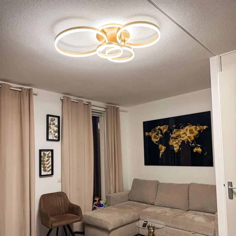 Moderne Deckenleuchte gold, 5- oder 6-teilig | Solara