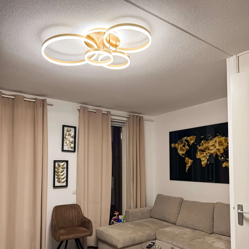 Moderne Deckenleuchte gold, 5- oder 6-teilig | Solara
