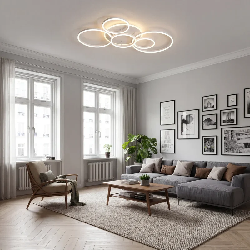 Moderne Deckenleuchte weiß, 6-teilig | Solara