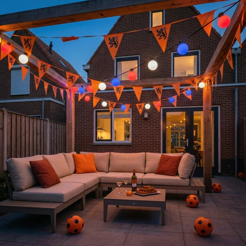 Rot-weiß-blaue Lichterkette | 30 Meter | inkl. farbiger Glühbirnen