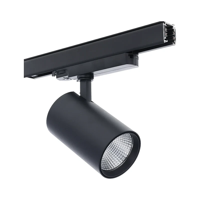 3-Phasen-Schienenstrahler für Lebensmittel | Rosalin | 10W-20W-30W-Schalter | Schwarz | Farbtemperaturschalter | Dimmbar