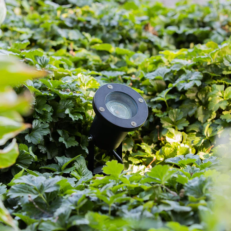 10 Stück | Gartenstrahler GU10 | Komplettset | Inkl. 3x PHILIPS Strahler | Kabellos dimmbar mit Fernbedienung