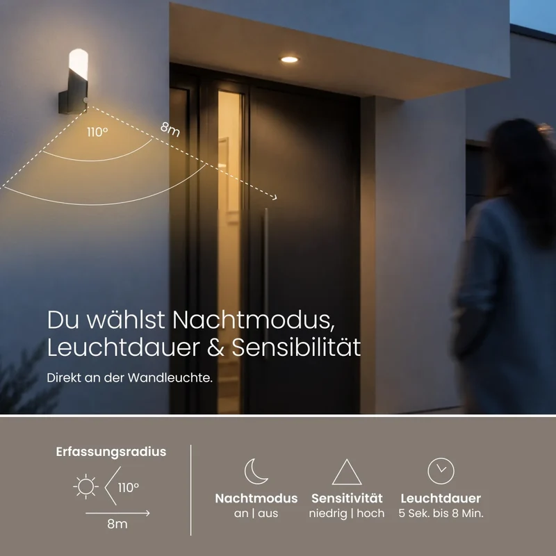 Wandleuchte LIVOR mit Sensor