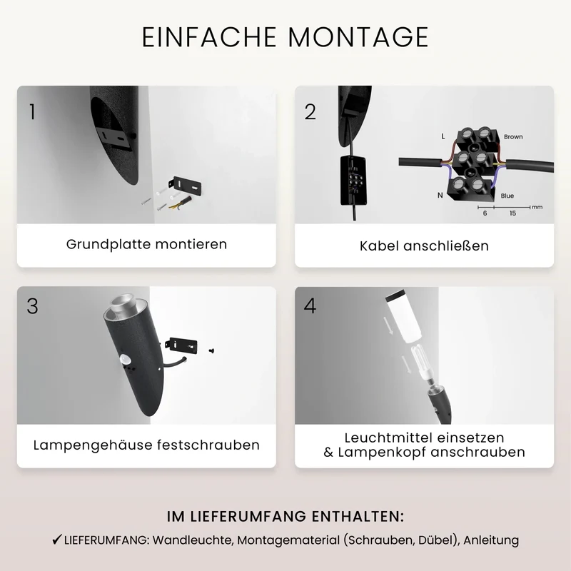 Wandleuchte WAVO mit Sensor