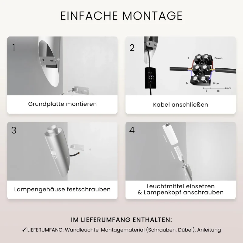 Wandleuchte WAVO mit Sensor