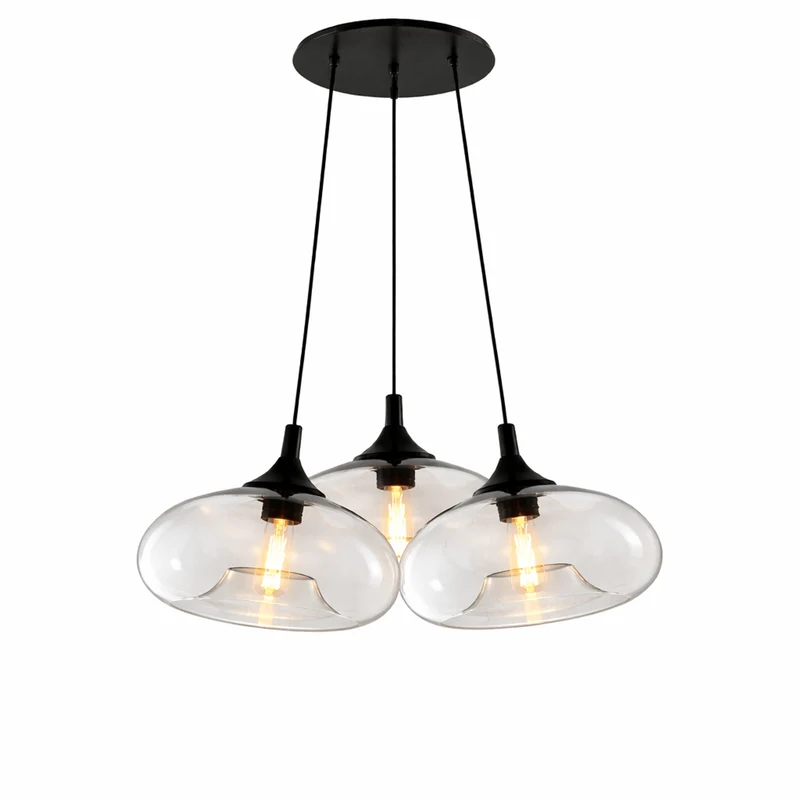 s.luce Cruet Cluster Glas-Pendelleuchte 3-flammig 3x28cm