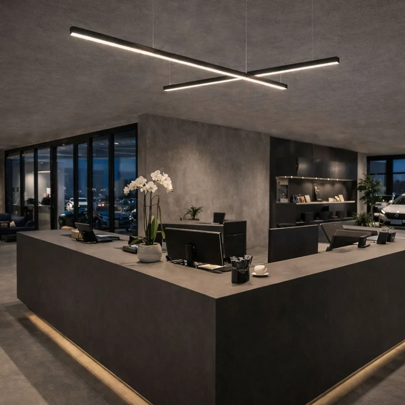 s.luce Oris LED-Linienlampe Büro-Pendelleuchte XL nach Maß 2700K