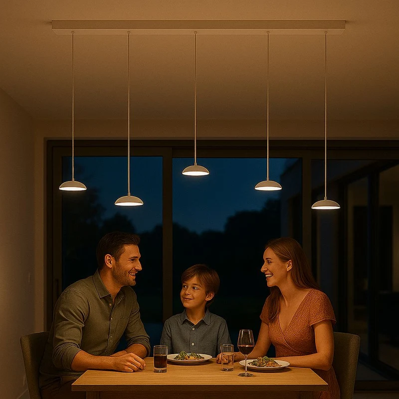 s.luce Santa Air LED Esstisch-Hängeleuchte 5-flammig 160cm