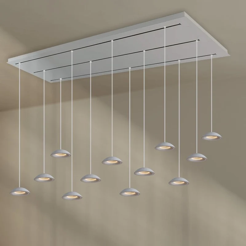 s.luce Santa Air LED Esszimmerlampe 12-flammig 200cm 3-reihig