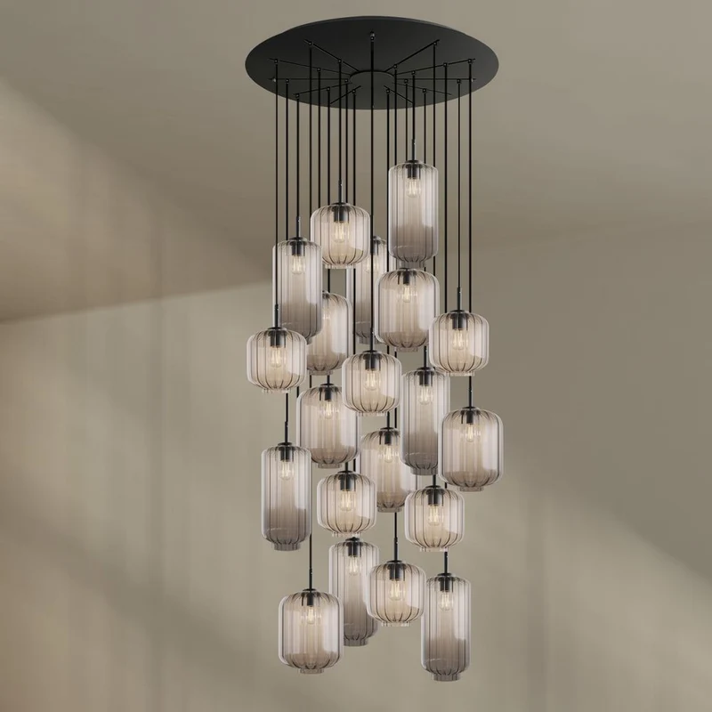 s.luce Velo Galerielampe 20-flammig Ø 120cm Ø 18/20/25cm