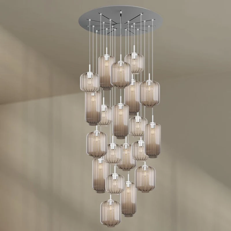 s.luce Velo Galerielampe 20-flammig Ø 120cm Ø 18/20/25cm