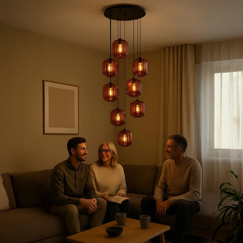 s.luce Velo Galerielampe 8-flammig Ø 80cm Baldachin Ø 20cm