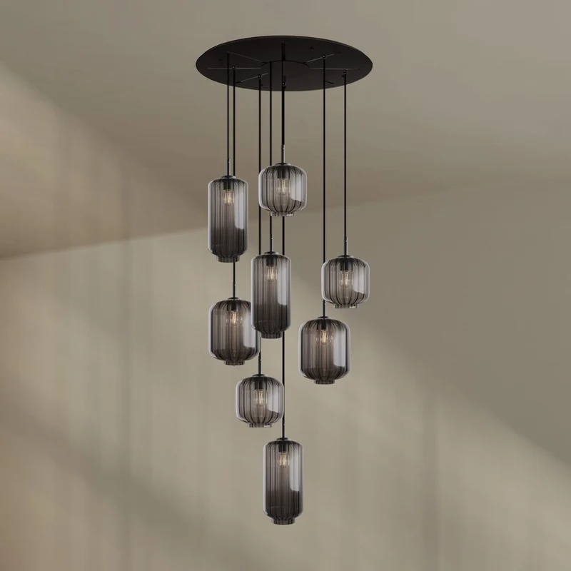 s.luce Velo Galerieleuchte 8-flammig Ø 80cm Baldachin Ø 18/20/25cm