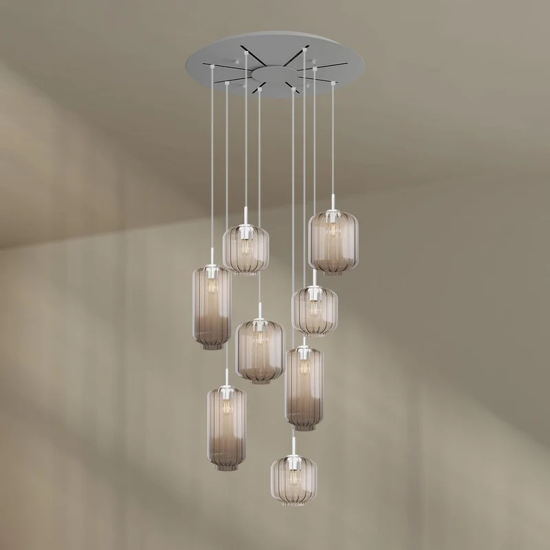 s.luce Velo Galerieleuchte 8-flammig Ø 80cm Baldachin Ø 18/20/25cm