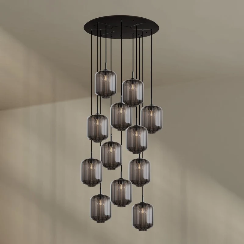 s.luce Velo Galerie-Hängeleuchte 12-flammig Ø 80cm Ø 25cm