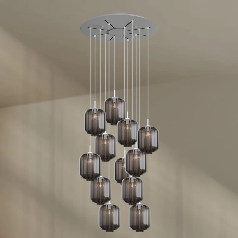 s.luce Velo Galerie-Hängeleuchte 12-flammig Ø 80cm Ø 25cm