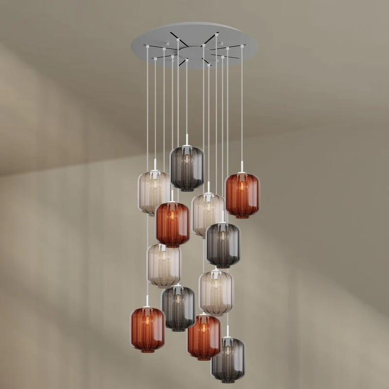 s.luce Velo Galerie-Hängeleuchte 12-flammig Ø 80cm Ø 25cm