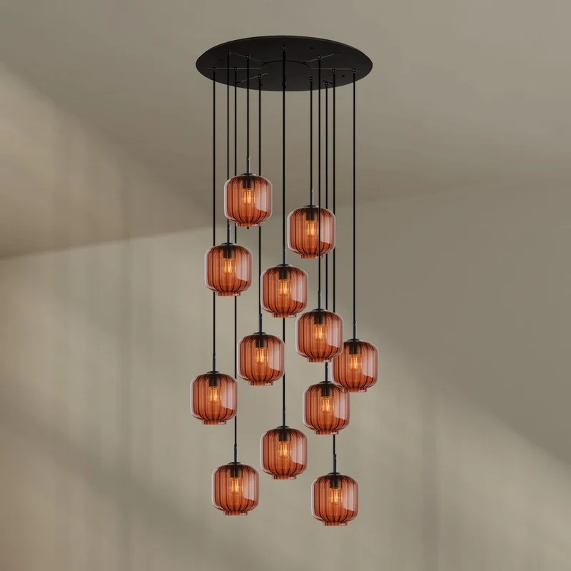 s.luce Velo 12-flammige Galerieleuchte Ø 80cm Baldachin Ø 20cm