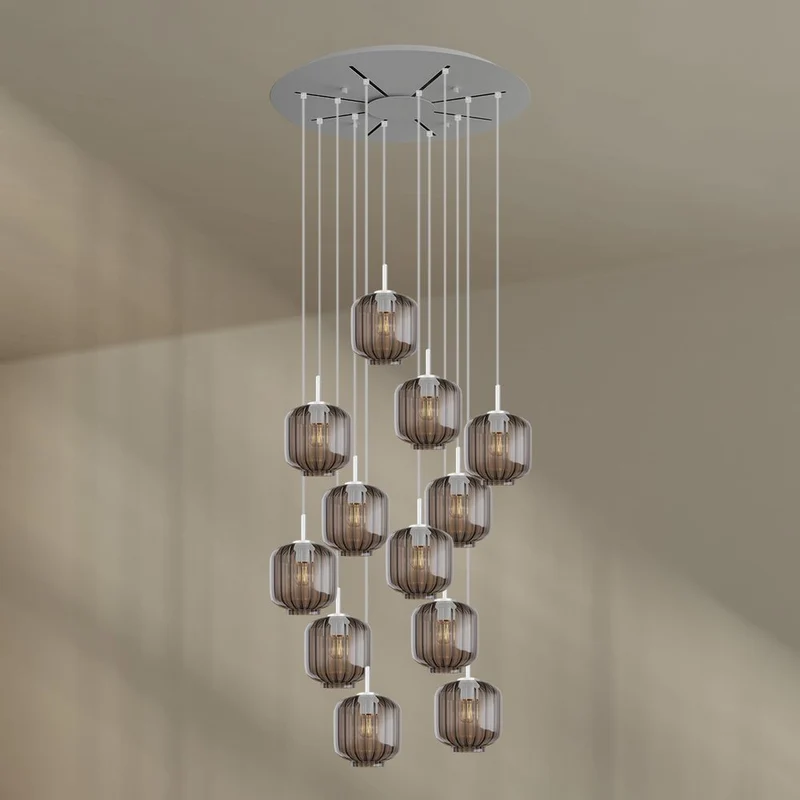 s.luce Velo 12-flammige Galerieleuchte Ø 80cm Baldachin Ø 20cm