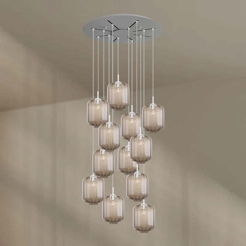 s.luce Velo 12-flammige Galerieleuchte Ø 80cm Baldachin Ø 20cm