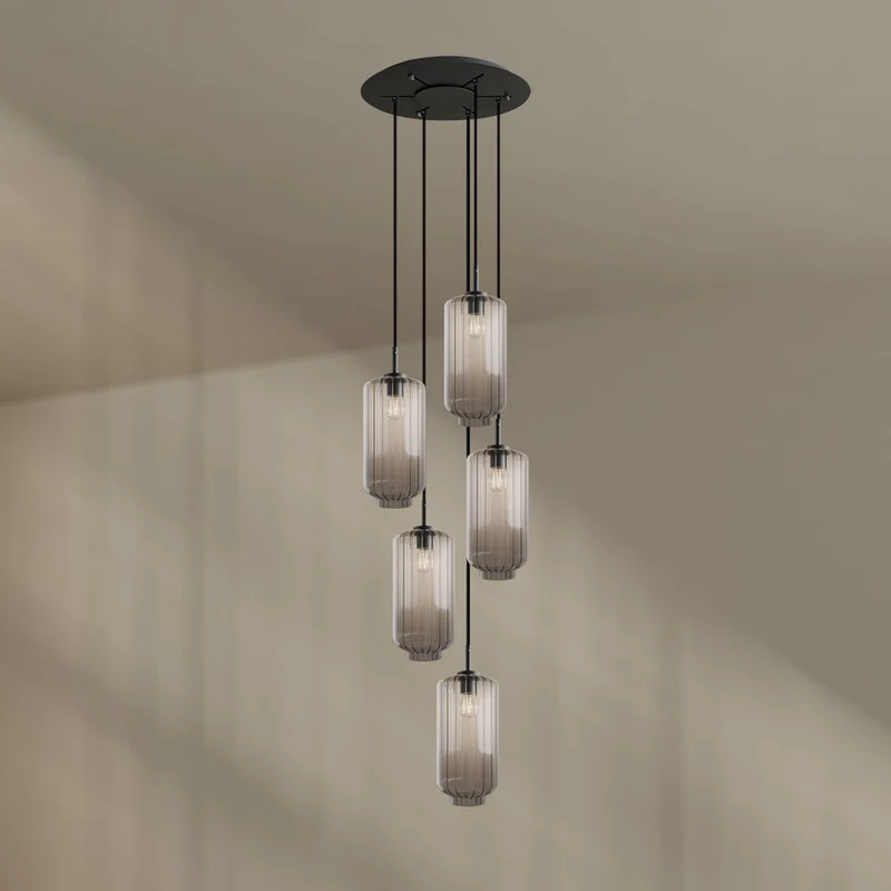 s.luce Velo Galerieleuchte 5-flammig Ø 60cm Baldachin Ø 18cm