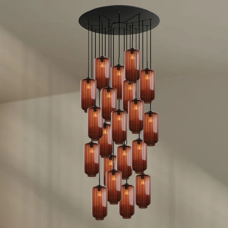 s.luce Velo Galerie-Pendelleuchte 20-flammig Ø 120cm Ø 18cm