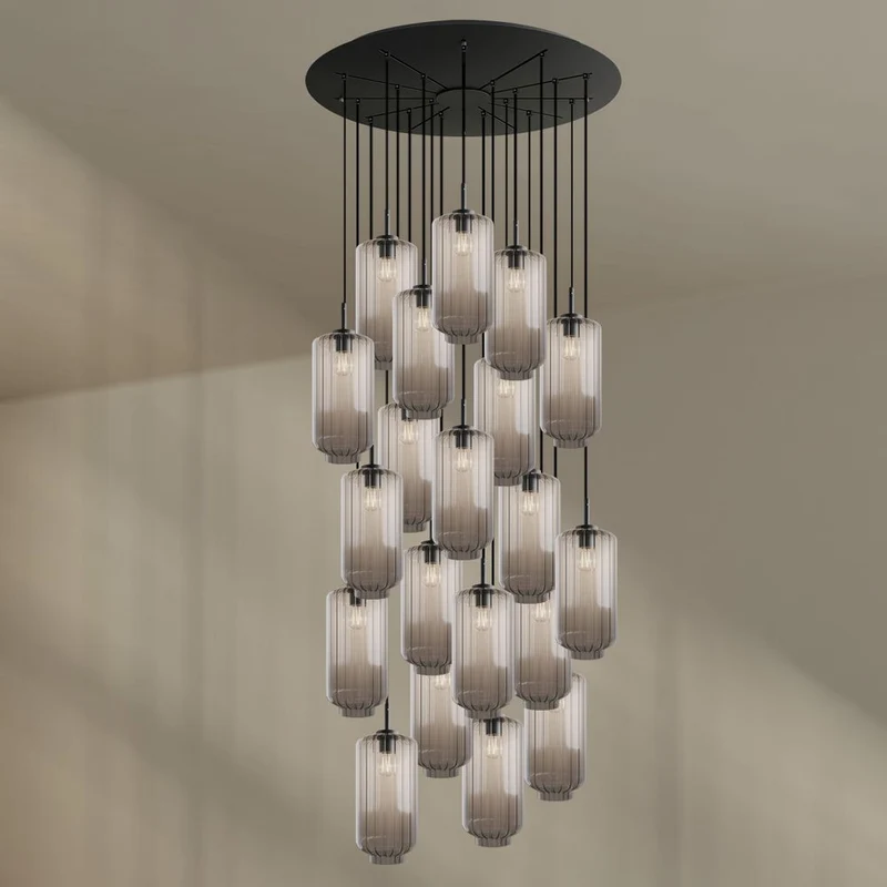 s.luce Velo Galerie-Pendelleuchte 20-flammig Ø 120cm Ø 18cm