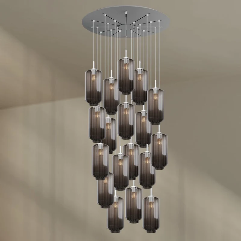 s.luce Velo Galerie-Pendelleuchte 20-flammig Ø 120cm Ø 18cm