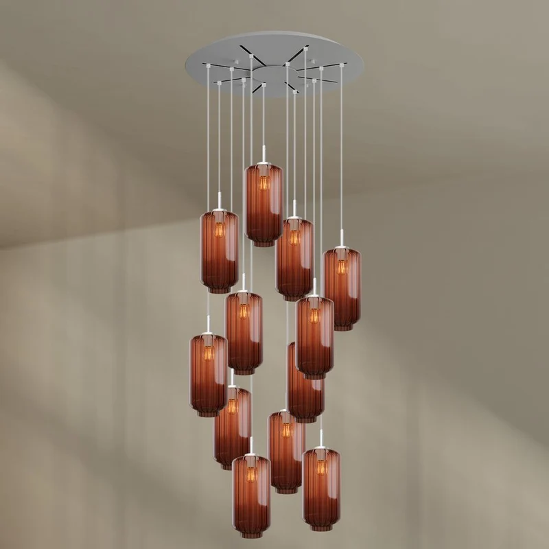 s.luce Velo Galerieleuchte 12-flammig Ø 80cm Baldachin Ø 18cm