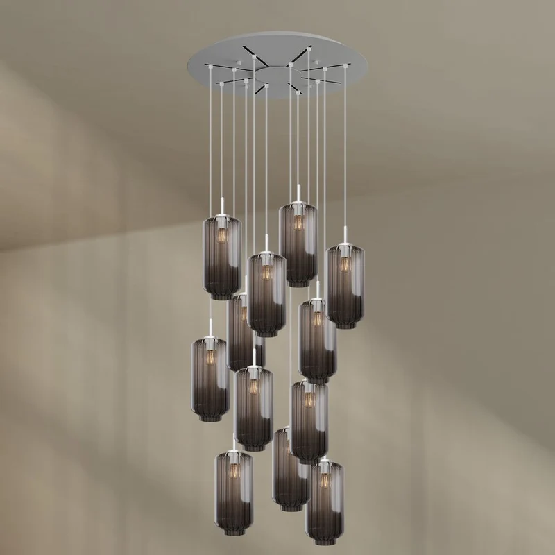 s.luce Velo Galerieleuchte 12-flammig Ø 80cm Baldachin Ø 18cm