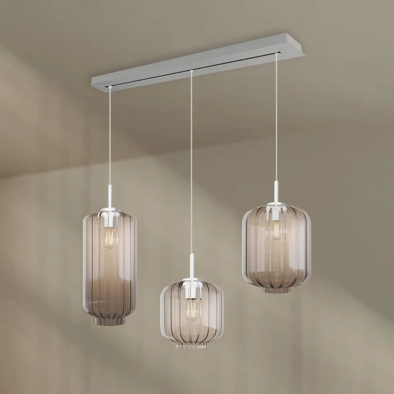 s.luce Velo Esstisch-Hängelampe 3-flammig 120cm Ø 18/20/25cm