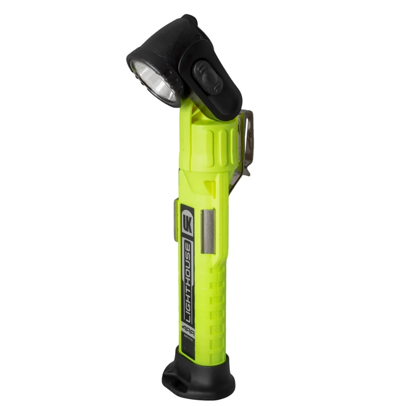UK 4AA Lighthouse Dual Beam Weiß-Grün mit Magnetfuß – rechtwinklige eLED-Arbeitsleuchte