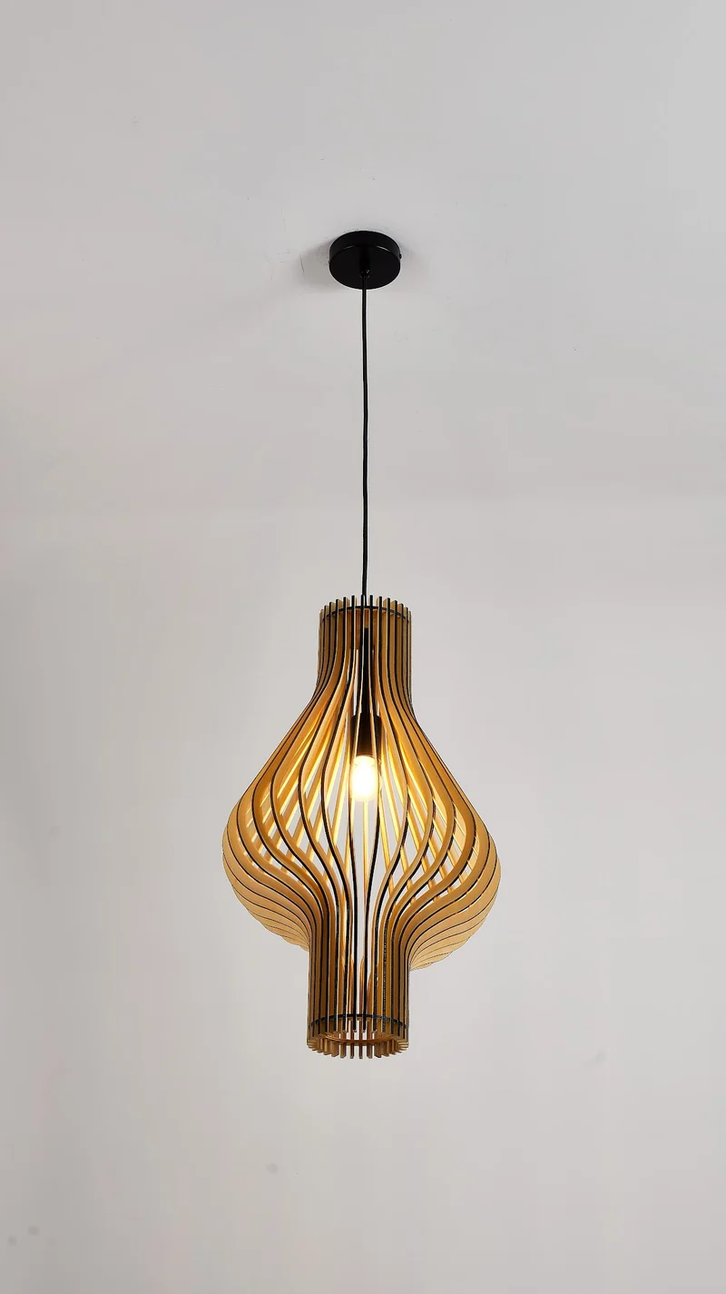 Holz-Pendelleuchte organisches Design Ø32cm | Lignum