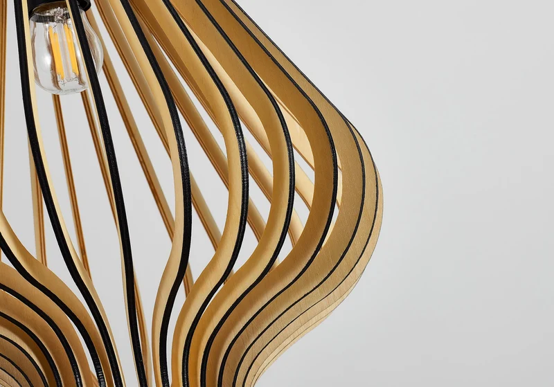 Holz-Pendelleuchte organisches Design Ø32cm | Lignum