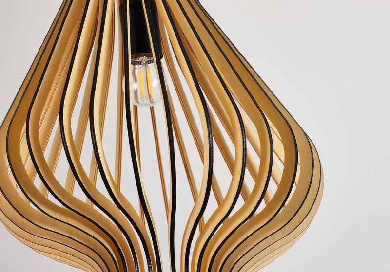 Holz-Pendelleuchte organisches Design Ø32cm | Lignum