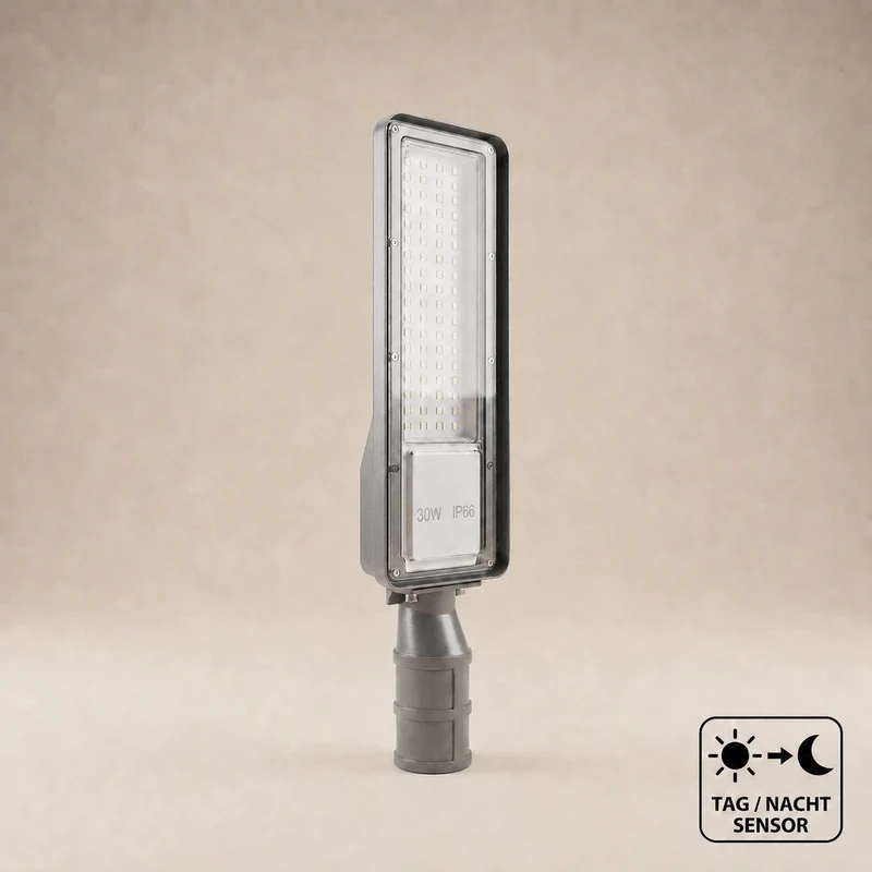 LED Straatlamp met Schemersensor | 30W | 3.000 lm | 3000/4000/6500K CCT-Switch | IP66 | Kantelbaar | Hero
